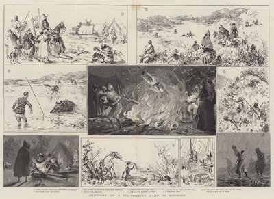 Bocetos en un campamento de caza de cerdos en Marruecos de Gabriel Nicolet